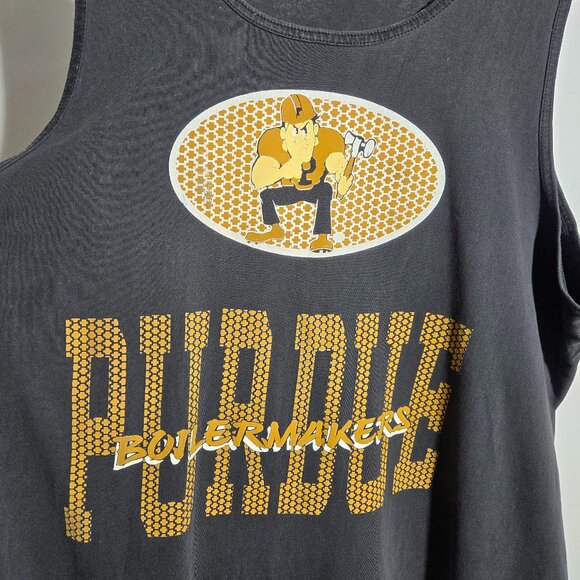 Vintage Purdue Boilermakers Gym Tank Top Muscle Shirt Fits like XL - Picture 2 of 9